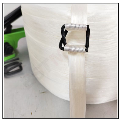 Bale press strap